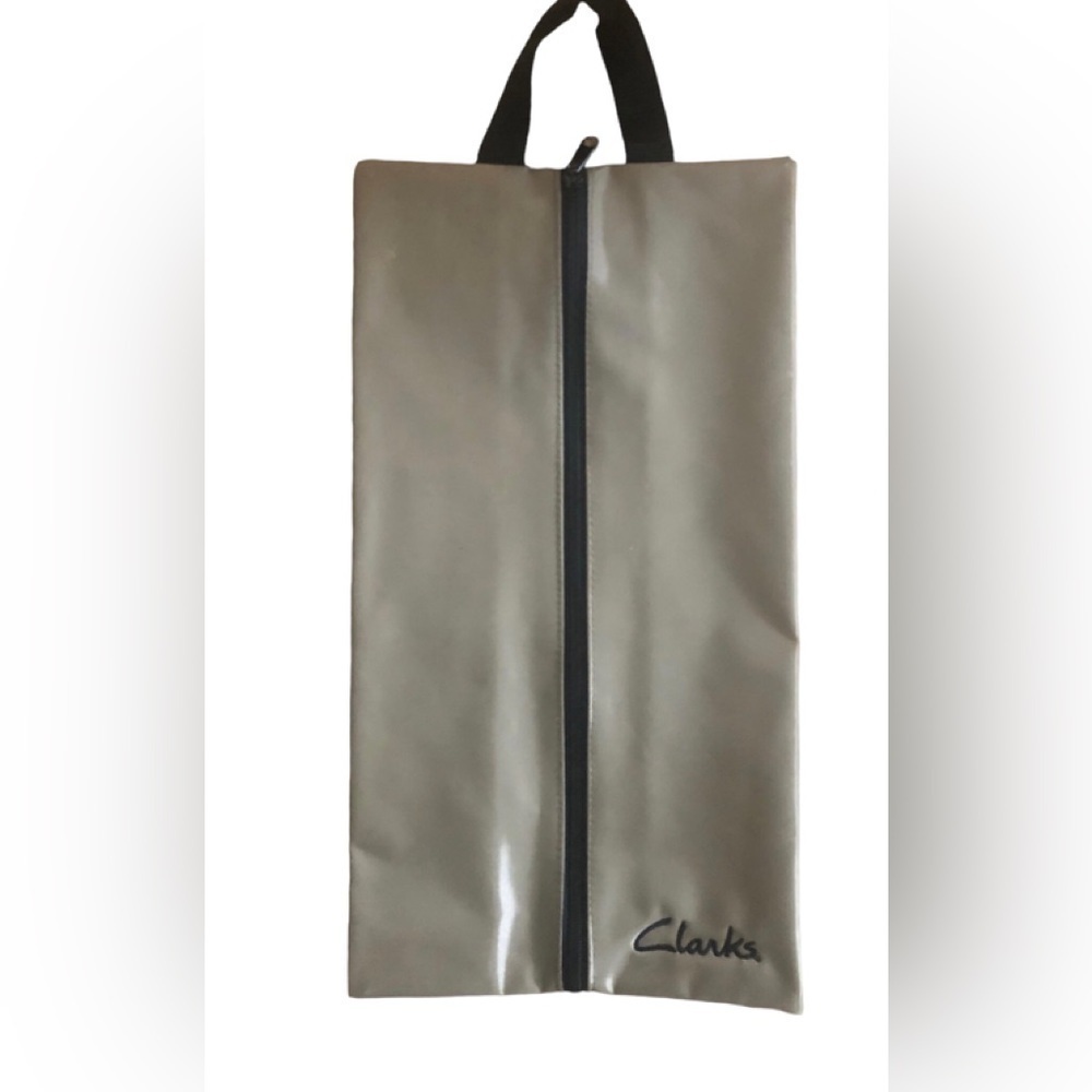 Clarks Nylon Zipper Shoe Storage Travel Bag Size 16.5X9” Logo Handle
